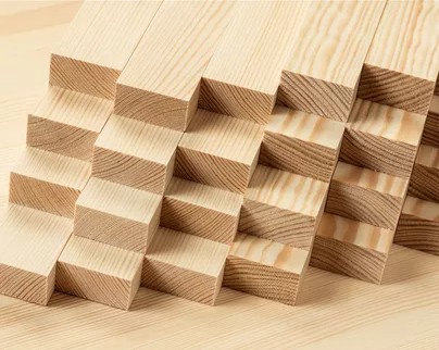 Close-up of solid wood components